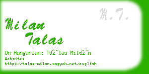 milan talas business card